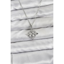 Mç Plus Erb 316L Çelik Zincir Gümüş Renk Sonsuzluk Model Zirkon Taşlı Kadın Kolye