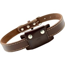 Feyza Design Şık Gerçek Deri Köpek Tasması Için Airtag Kılıfı