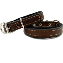 Feyza Design Yumuşak Dokulu Koyu Kahverengi Küçük Irk Köpek Tasması