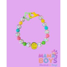 Feyza Design Çok Renkli Kalpli Boncuklu Sevimli Köpek Kolyesi ve Tasması