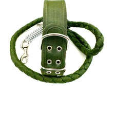 Feyza Design Haki Köpek Boyun ve Gezdirme Tasması Seti – Dayanıklı ve Güvenli Kullanım