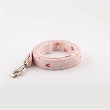 Feyza Design Pembe Kalpli Köpek Gezdirme Kayışı ve Tasması, Genişlik Seçenekleri