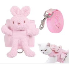 Feyza Design Sevimli Ayıcıklı Evcil Hayvan Göğüs Tasması Seti, Ayarlanabilir ve Konforlu