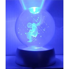 PremiumPort 3D Düşünen Adam Işıklı Cam Küre, Renk Modlu, Şık ve Modern Dekorasyon