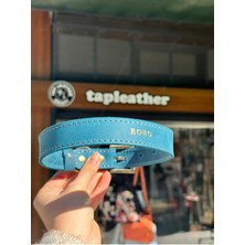 Feyza Design Kişiye Özel Gerçek Deri Köpek Boyun Tasması, Kahverengi