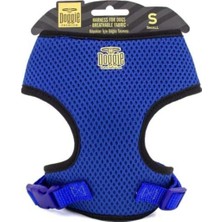 Feyza Design Havalı Dokuma Köpek Göğüs Tasması, Mavi, Small, 1,5X25-35 cm