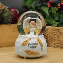 PremiumPort Işıklı ve Müzikli Melek Kar Küresi, Orta Boy, Şık ve Sıcak Atmosfer