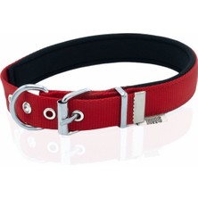 Feyza Design Konforlu Doggie Dokuma Boyun Tasması, Kırmızı, 2.5X42-50 cm