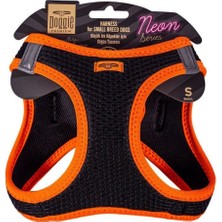 Feyza Design Neon Havalı Dokuma Irk Göğüs Tasması Turuncu 32-38 cm