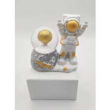 PremiumPort Renkli Işıklı Mini Balon ve Astronot Figürlü Kar Küresi Dekorasyonu