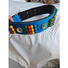 Feyza Design Iri Irk Köpekler Için Renkli Boncuklu Tasma, Güvenli ve Şık Tasarım