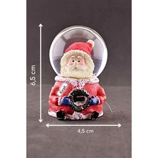 PremiumPort Yılbaşı Temalı 3D Noel Baba Figürlü Mini Kar Küresi 6,5 cm