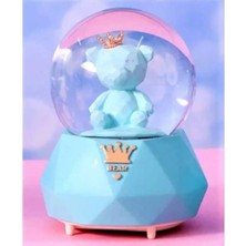 PremiumPort Işıklı ve Müzikli Ayıcıklı Kar Küresi, Orta Boy Şık Dekorasyon Ürünü