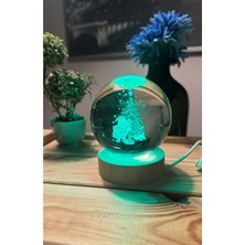 PremiumPort Işıklı Cam Küre Noel Baba ve Yılbaşı Ağacı Dekorasyonu