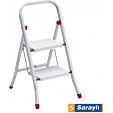 Pazarcan Saraylı Pratik Metal Merdiven Beyaz 2 Basamaklı