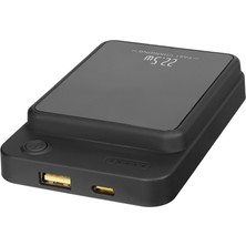 Pazarcan S-Link M1021, Magsafe, Siyah, 10.000MAH, 1xusb, 1xtype-C, 4 LED Göstergeli, Powerbank