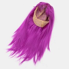 Skygo Fuşya Renk Düz Kesim Uzun Parti Peruğu Takma Saç