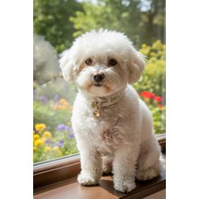 Feyza Design Altın Renk Kalp Figürlü Taşlı Kedi ve Köpek Tasması