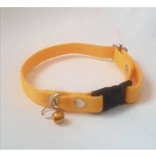 Feyza Design Yumuşak ve Rahat Kedi ve Mini Irk Köpekler Tasma, 27-38CM Sarı