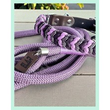 Feyza Design El Yapımı Paracord ve Deri Köpek Boyun ve Kayışı Set – Örgü Strong 07