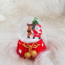 PremiumPort Şeffaf Kırmızı Kar Küresi, Dekoratif ve Şık Ev Aksesuarı