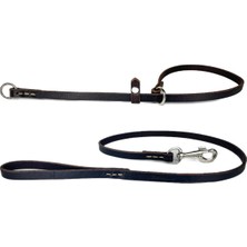 Feyza Design Deri Köpek Gezdirme Seti, 100CM Kayış ve 75CM Tasma Boyu