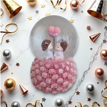 PremiumPort Işık ve Müzikli Sevgi Dolu Cam Kar Küresi, Romantik Hediye Için Ideal