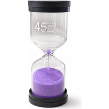 45 Dakikalık Mor Kum Saati Cam Masaüstü Dekoratif Zaman Ölçer