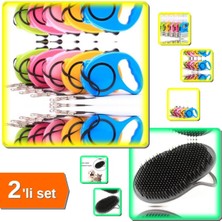 Feyza Design 3 Metre Uzayan Otomatik Köpek Tasma ve Yıkama Fırçası Seti