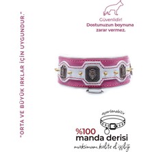 Feyza Design El Işçiliği Hakiki Deri Pembe Rüya Köpek Boyun Tasması