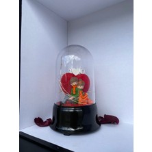 PremiumPort Şık LED Aydınlatmalı Cam Fanus, Dekoratif ve Parlak Görünüm