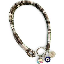 Feyza Design Gri Ip Halat Kedi Köpek Kolyesi Charm Uçlu, Şık ve Dayanıklı Tasarım