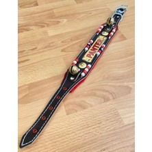 Feyza Design Kişiselleştirilebilir Yavru Kangal Deri Tasması, 2 Zilli Boncuklu