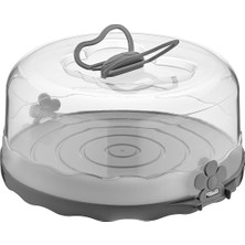 Yazıcı Kapaklı Kek Fanusu 24 cm – Pasta & Kek Saklama ve Taşıma Kabı, Şeffaf Koruyucu Kapak