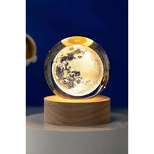 PremiumPort Işıklı Ahşap Altlı Cam Küre, Şık Dekoratif Aksesuar