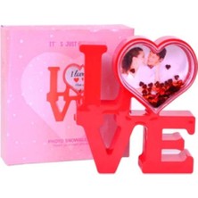 PremiumPort Kişiye Özel Fotoğraflı Love Tasarımlı Kar Küresi