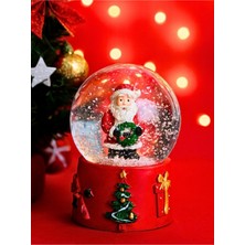 PremiumPort Yılbaşı LED Işıklı Kar Küresi Noel Baba Figürlü 9 cm Orta Boy Süs