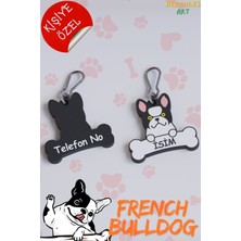 Feyza Design Sevimli French Bulldog Isimlik, 33X35MM, Şık ve Dayanıklı Tasarım