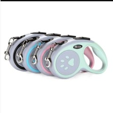 Feyza Design Yumuşak Pati Desenli Otomatik Geri Çekmeli Köpek Gezdirme Tasma