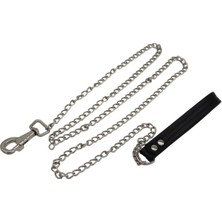 Feyza Design Küçük Irk Deri Saplı Köpek Gezdirme Zinciri, 140CM, Şık ve Dayanıklı