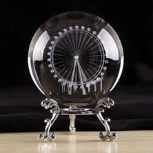 PremiumPort Şık Metal Ayaklı 3D Cam Küre Dönme Dolap, Dekoratif ve Modern Tasarım