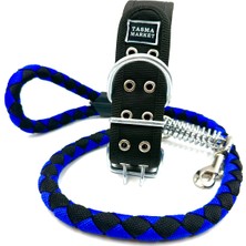 Feyza Design Siyah-Lacivert Köpek Boyun ve Gezdirme Tasma Seti, Konfor ve Şıklık