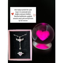 PremiumPort Aşk Küresi 2'li Set Işıklı Kar Küresi Sevgililer Günü Hediye