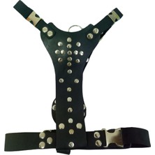 Feyza Design Orta Irk Köpek Göğüs Tasması, Sırttan Çekmeli, Ayarlanabilir, Hakiki Deri