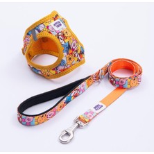 Feyza Design Sevimli Winnie Temalı Kedi Köpek Göğüs ve Sevk Kayışı Seti