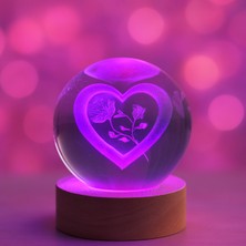 PremiumPort Renkli 3D Kalp ve Gül Figürlü LED USB Gece Lambası