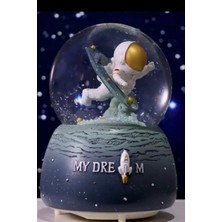 PremiumPort Işıklı ve Müzikli Astronot Hayalim Kar Küresi, Büyük Boy, Eğlence Dolu