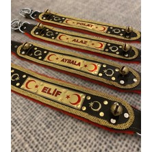 Feyza Design Kangallar Için Isimli Hakiki Manda Derisi Siyah Tasma, 2 Zilli