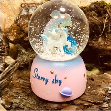 PremiumPort Büyük Boy Pilli Unicorn Işıklı Müzikli Kar Küresi