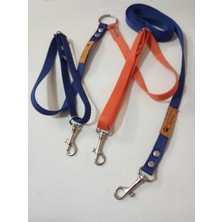 Feyza Design Iki Parça Köpek Gezdirme Kayışı Seti, Turuncu ve Lacivert, Uygun Boyut